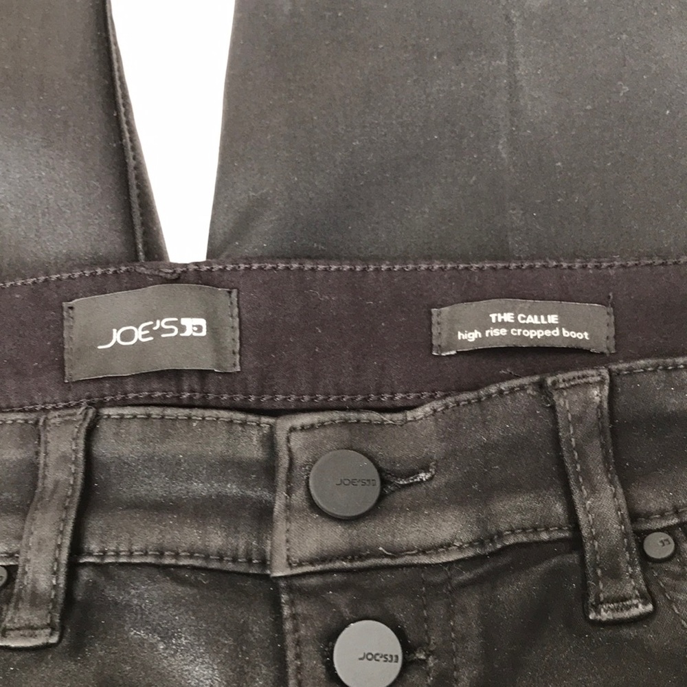 NWT Joe’s Jeans Callie Black Coated Denim High Rise Bootcut Crop Pants 28 & 30 - Picture 10 of 16